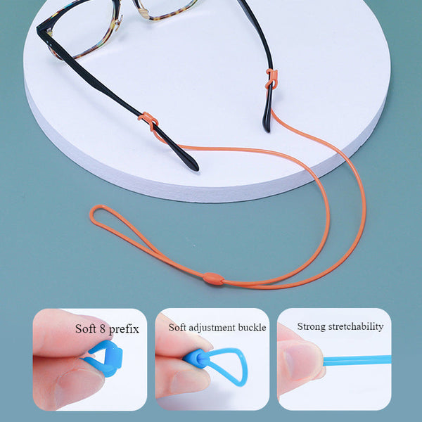 Glasses rope 8-character long silicone sports anti-fall glasses chain
