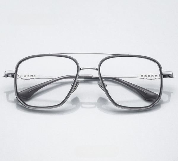 Nelly Business Square Titanium Double-bridge Glasses Frame