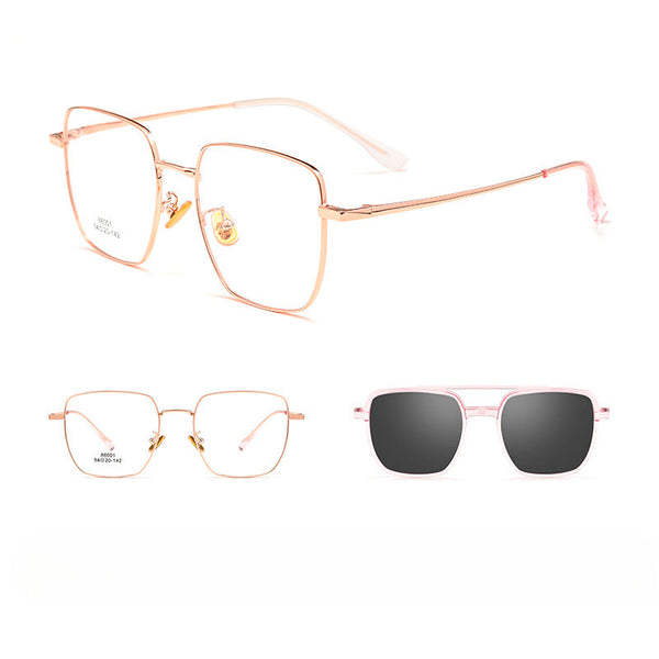 New Titanium Glasses Frame With Magnetic Sunglasses Clips