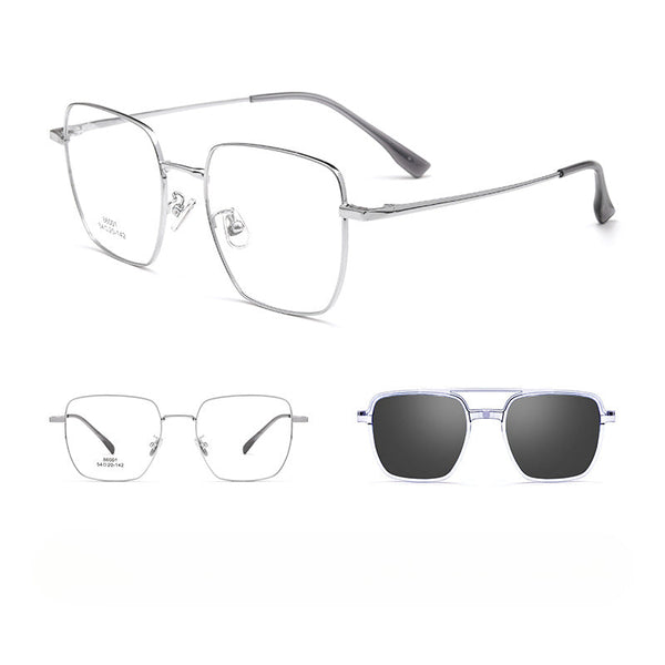 New Titanium Glasses Frame With Magnetic Sunglasses Clips