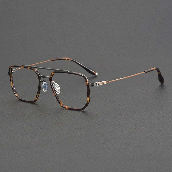 New double beam 202508 glasses frame business retro men's large frame pure titanium glasses frame Shenzhen glasses wholesale women