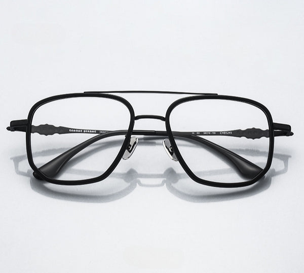 Nelly Business Square Titanium Double-bridge Glasses Frame