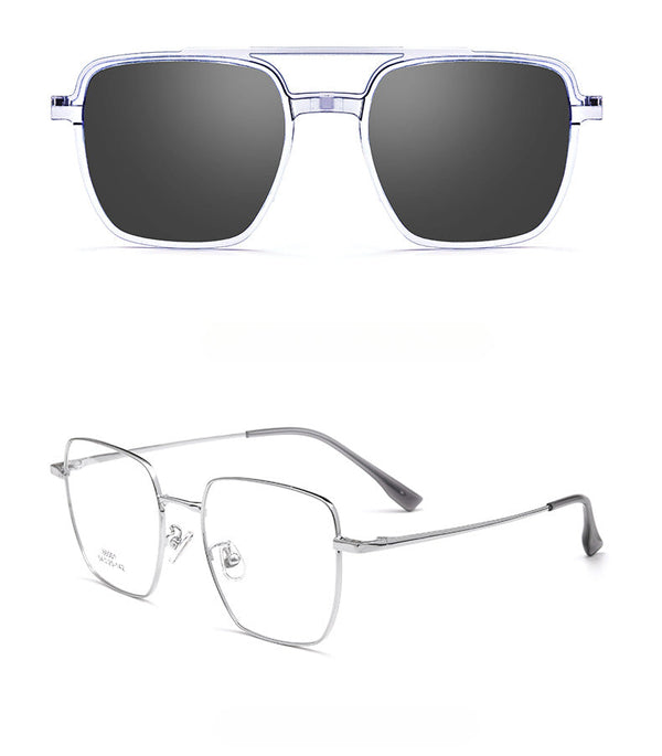 New Titanium Glasses Frame With Magnetic Sunglasses Clips