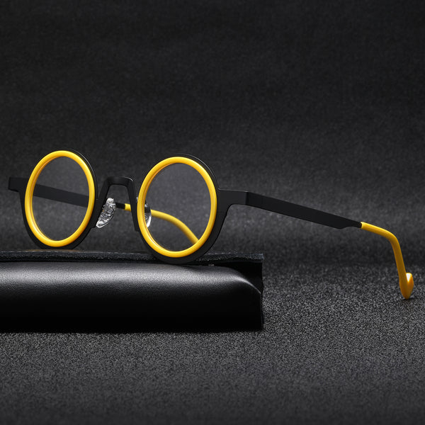 Jago Titanium Acetate Round Glasses Frame