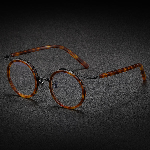 Mika Titanium Vintage Round Eyeglasses Frames