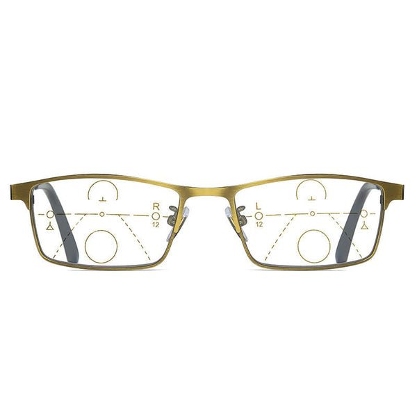 TITANIUM MULTI-FOCUS READING GLASSES  PROGRESSIVE DOUBLE LIGHT ANTI-BLUE LIGHT