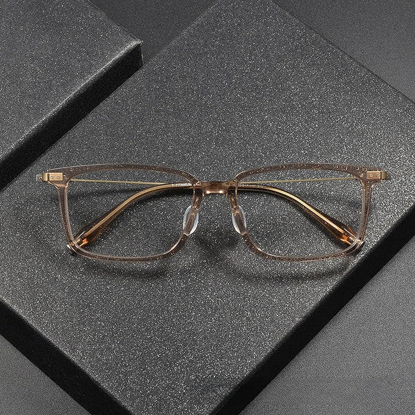 Voos same 202509 glasses frame Shenzhen wholesale, plate titanium frame trendy glasses can be equipped with myopia IP electroplating