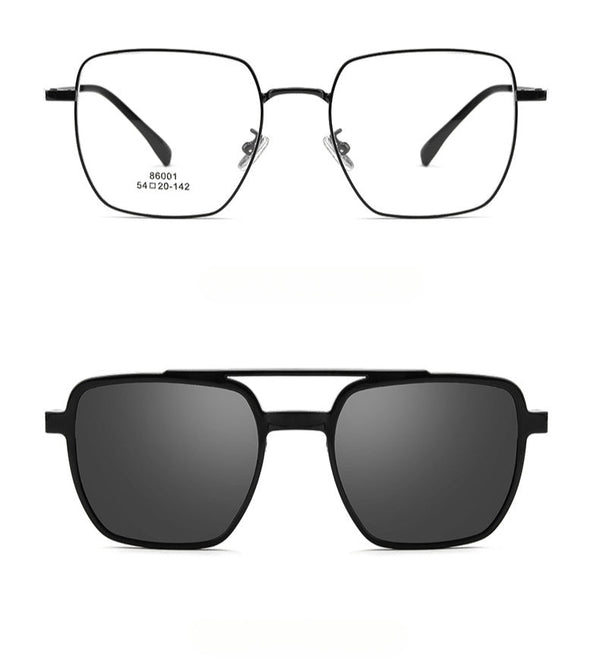 New Titanium Glasses Frame With Magnetic Sunglasses Clips