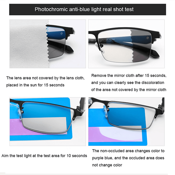 FASHION TITANIUM ULTRA-LIGHT SHOCKPROOF IMPACT-RESISTANT TRANSFORMATIVE READING GLASSES