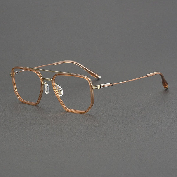 New double beam 202508 glasses frame business retro men's large frame pure titanium glasses frame Shenzhen glasses wholesale women