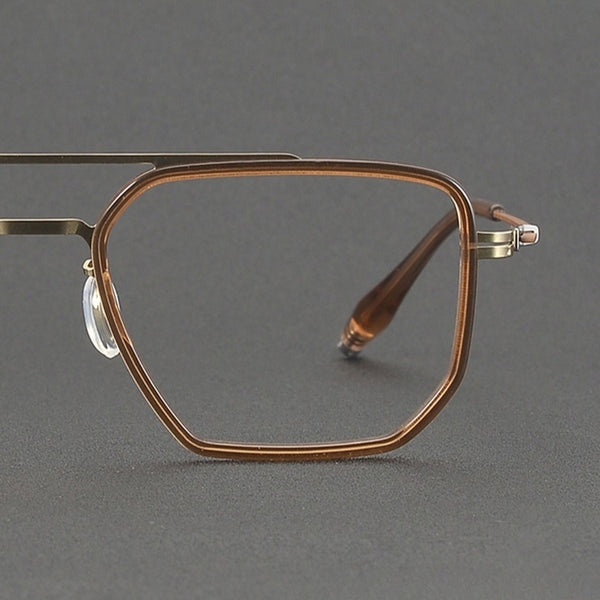 New double beam 202508 glasses frame business retro men's large frame pure titanium glasses frame Shenzhen glasses wholesale women