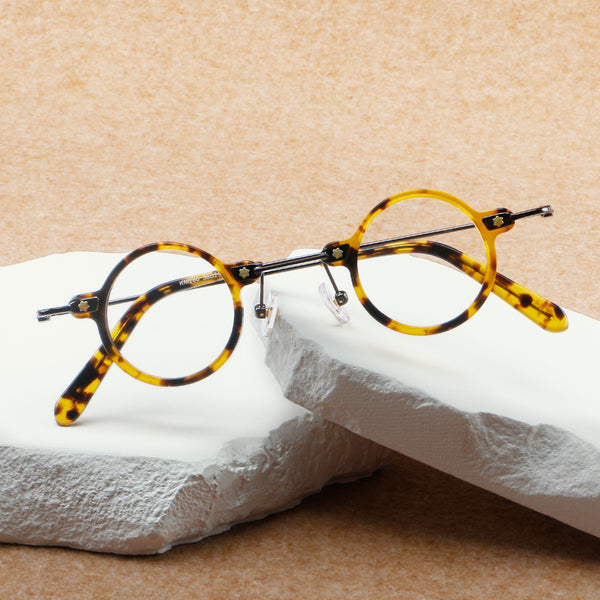 Tatsuo Retro Small Round Acetate Eyeglasses