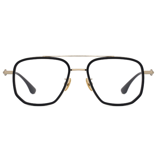 Nelly Business Square Titanium Double-bridge Glasses Frame