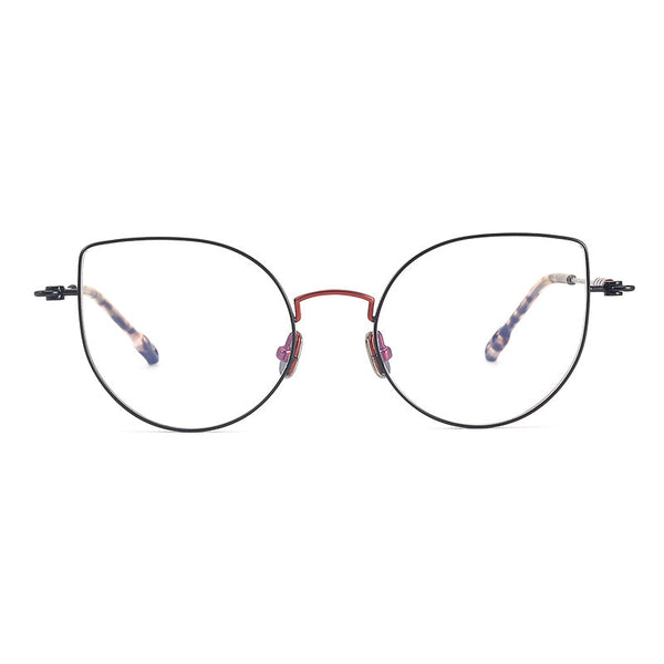 Jessy Fashion Women's Ultra Light Titanium Cat Eye Glasses Frame