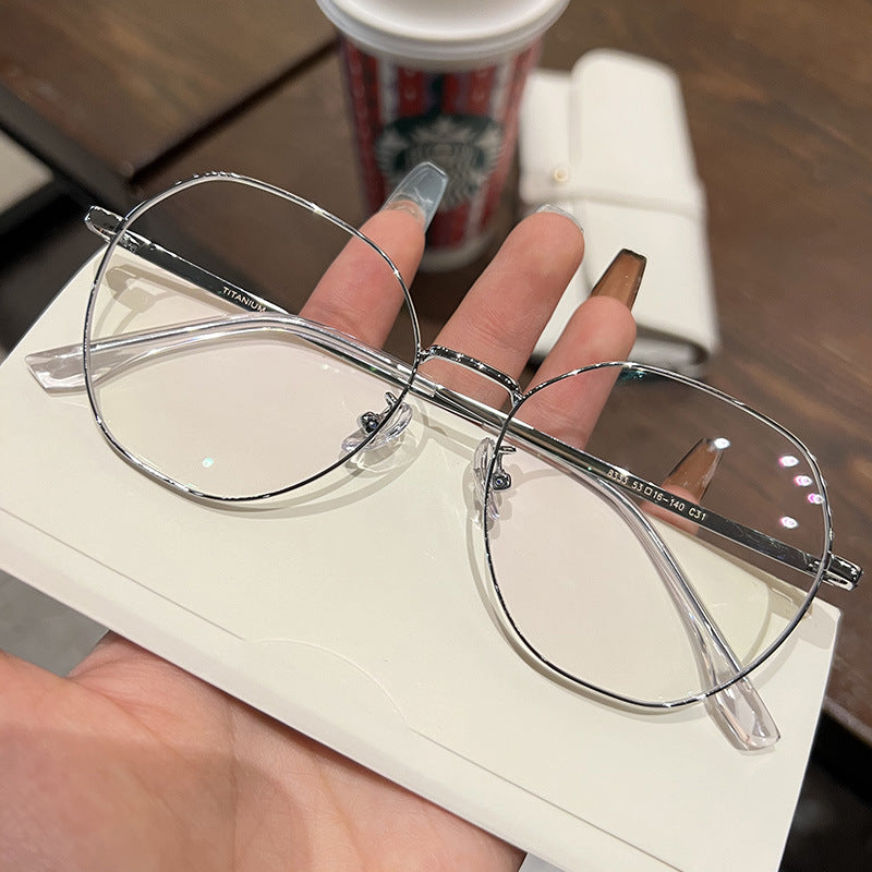 Anke polygonal pure titanium glasses frame for women can be