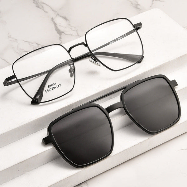 New Titanium Glasses Frame With Magnetic Sunglasses Clips