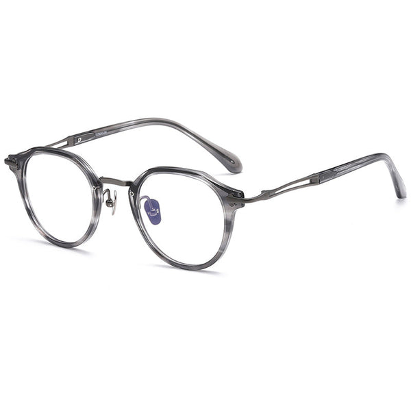 Mora Retro Polygon Acetate Glasses Frame