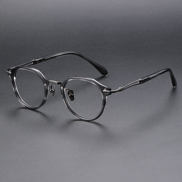 Mora Retro Polygon Acetate Glasses Frame