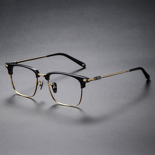 Pirro Browline Titanium Rectangle Glasses Frame