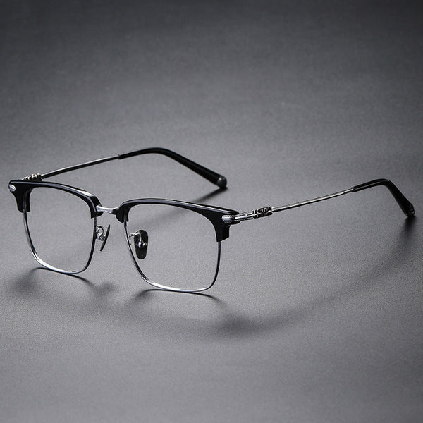Pirro Browline Titanium Rectangle Glasses Frame