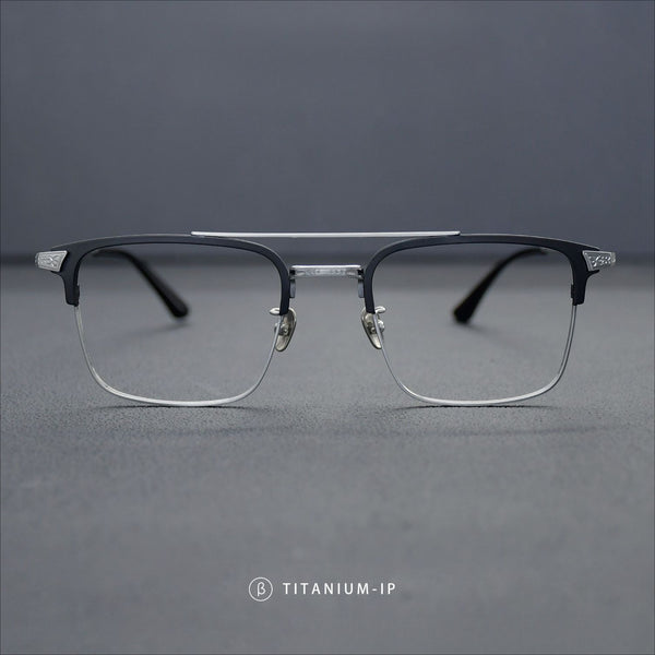 Madun Business Square Titanium Double-bridge Glasses Frame