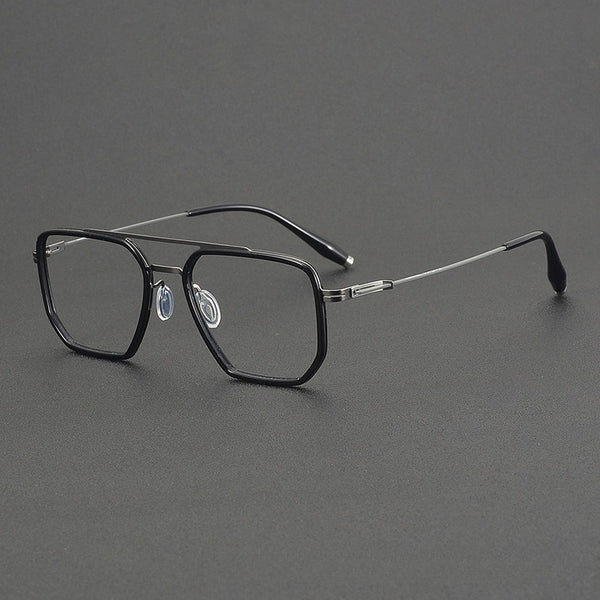 New double beam 202508 glasses frame business retro men's large frame pure titanium glasses frame Shenzhen glasses wholesale women