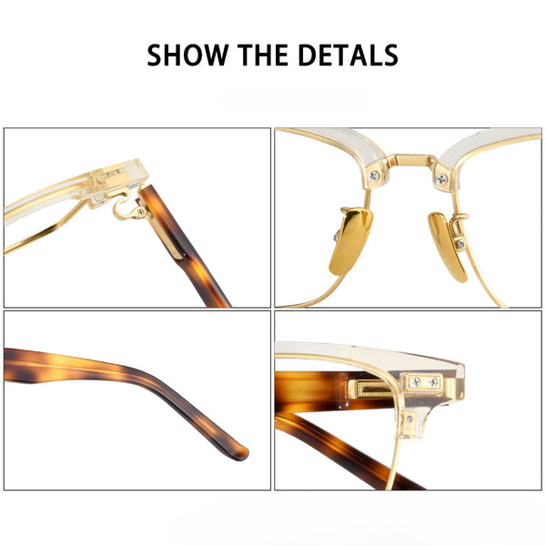 New 999.9 The same M-91 imported plate eyebrow frame glasses frame Shenzhen wholesale male, can be equipped with anti-blue light film
