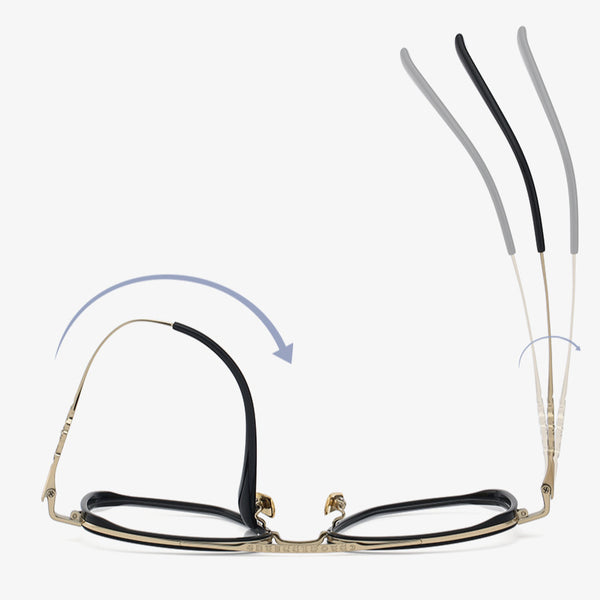 Nelly Business Square Titanium Double-bridge Glasses Frame