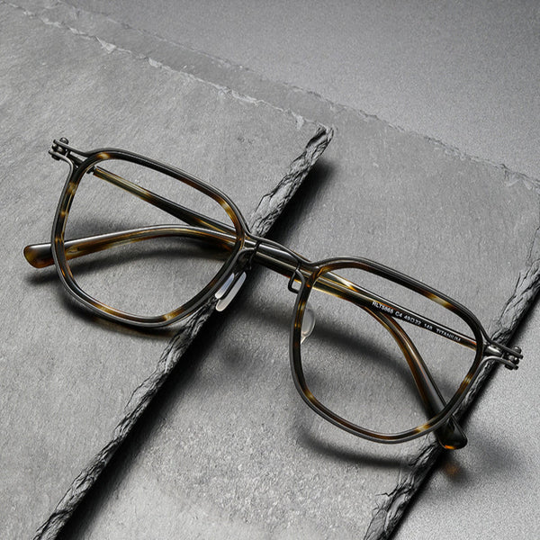 Larkin Retro Titanium Square Glasses Frame