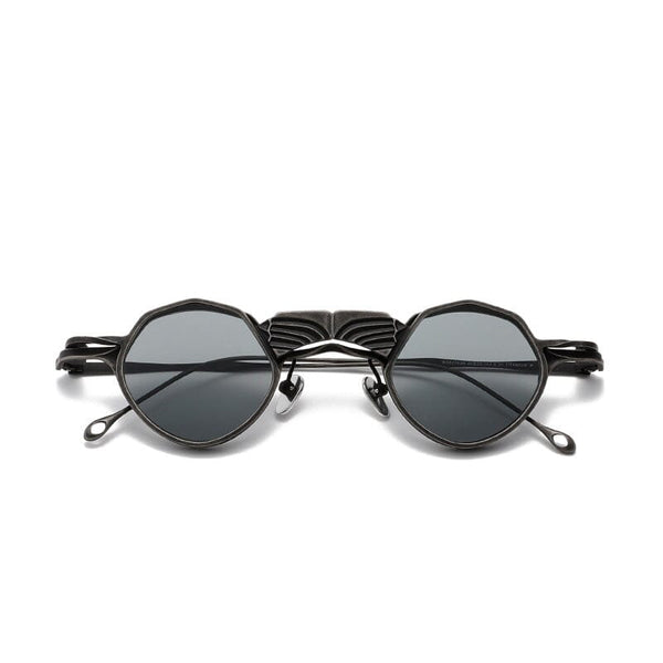 York Geometric Titanium Glasses Frame With Magnetic Sunglasses Clips