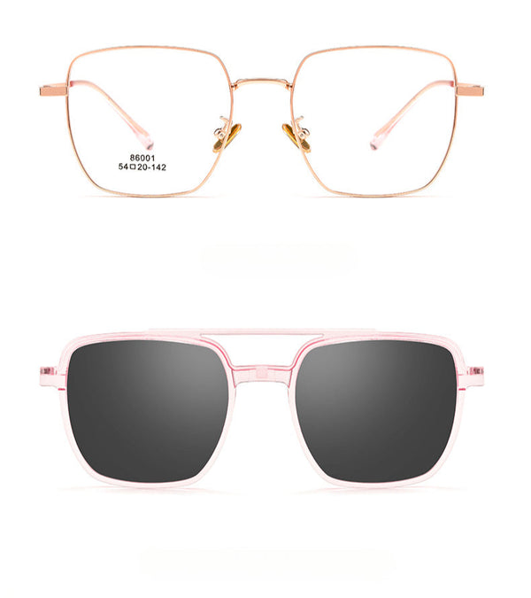 New Titanium Glasses Frame With Magnetic Sunglasses Clips