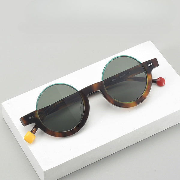 Macon Premium Series Round Acetate Personalized Sunglasses