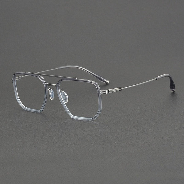 New double beam 202508 glasses frame business retro men's large frame pure titanium glasses frame Shenzhen glasses wholesale women