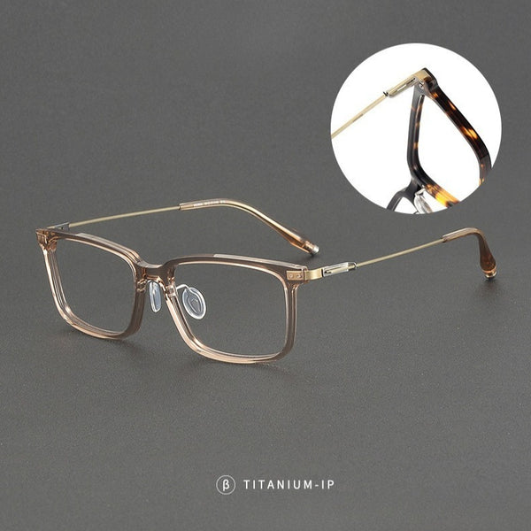Voos same 202509 glasses frame Shenzhen wholesale, plate titanium frame trendy glasses can be equipped with myopia IP electroplating
