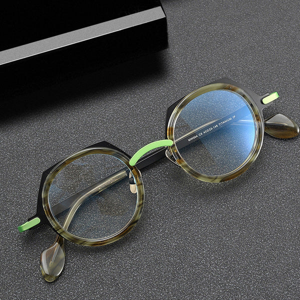 Mealo Retro Round Titanium Glasses Frame