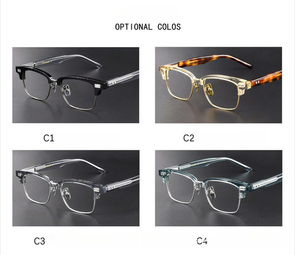 New 999.9 The same M-91 imported plate eyebrow frame glasses frame Shenzhen wholesale male, can be equipped with anti-blue light film