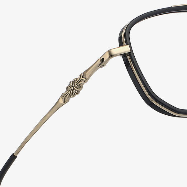 Nelly Business Square Titanium Double-bridge Glasses Frame