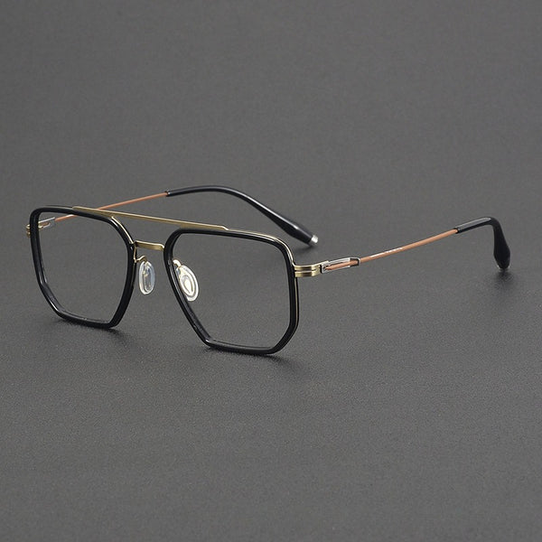 New double beam 202508 glasses frame business retro men's large frame pure titanium glasses frame Shenzhen glasses wholesale women