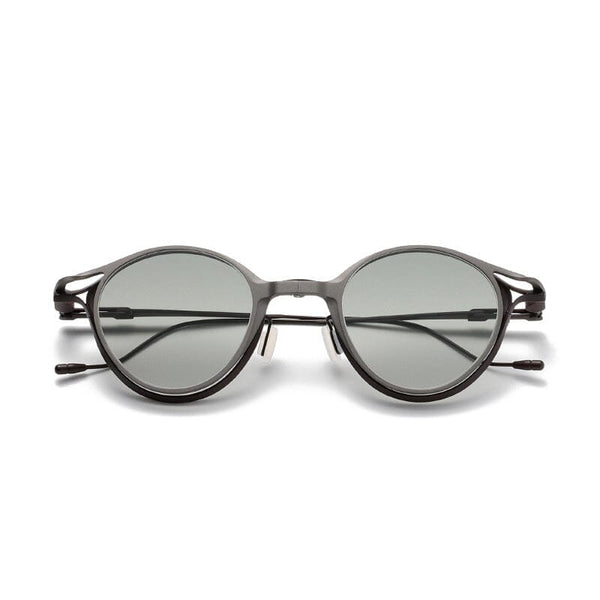 Velev Oval Titanium Glasses Frame With Magnetic Sunglasses Clips