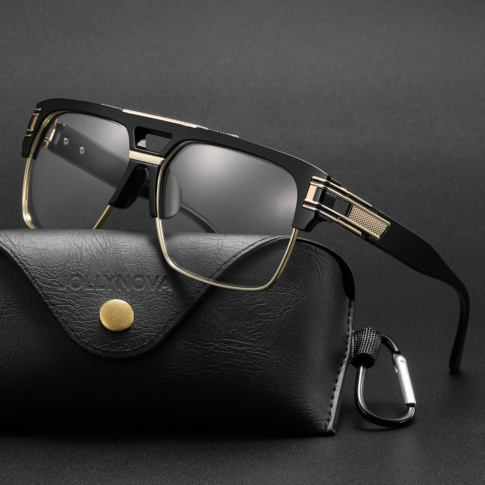 Ken Oversized Luxury Squre Metal Eye Glasses Frame – Jollynova