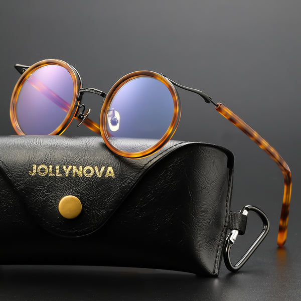 Mika Titanium Vintage Round Eyeglasses Frames