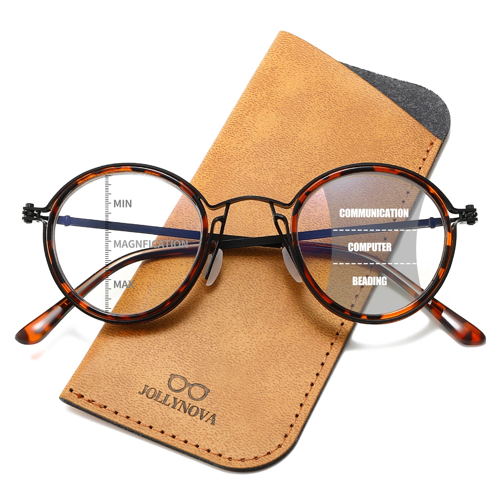 JollyNova HD7 Readers Anti-Blue Light Men's Vintage Round