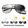 Aluminum Magnesium Square Polarized  Photochromic Sunglasses Men Sun Glasses Military Safety Driving