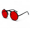 Vintage Steampunk Flip Sunglasses Retro Round Metal Frame Sun Glasses for Men Women Brand Designer Circle Glasses