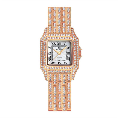 Bee Sister - New Watch Chain Watch Card Diya Rome Full Diamond Small Square Watch Female