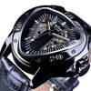 WN9966 - Steampunk Triangle Golden Skeleton Automatic Mechanical Wrist Watch