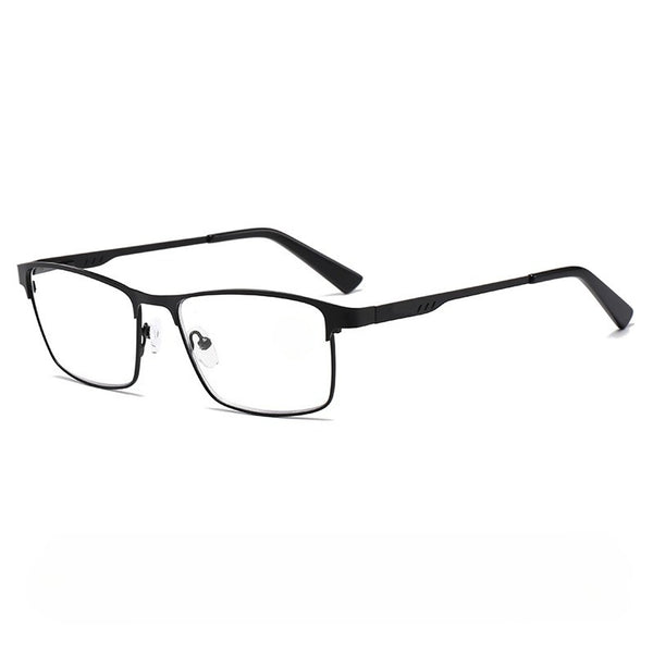 Fashion Business Metal Large Frame Anti-Blue Light Multifocal Photochromic Glasses