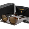 Men's Retro Round Polarized Steampunk Sunglasses HSQT209-2