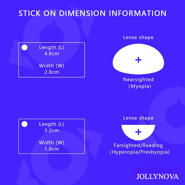 Stick-On Nearsighted Lenses Reusable Adhesive Myopia Lenses for Sunglasses Eyewear (2-pack)