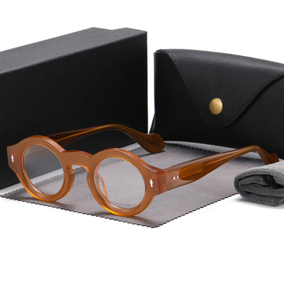 VFDHN Rivet Acetate Glasses Frame Women Eyewear Men Eyeglasses Frame Clear UV400 Glasses,1,One Size - View #6